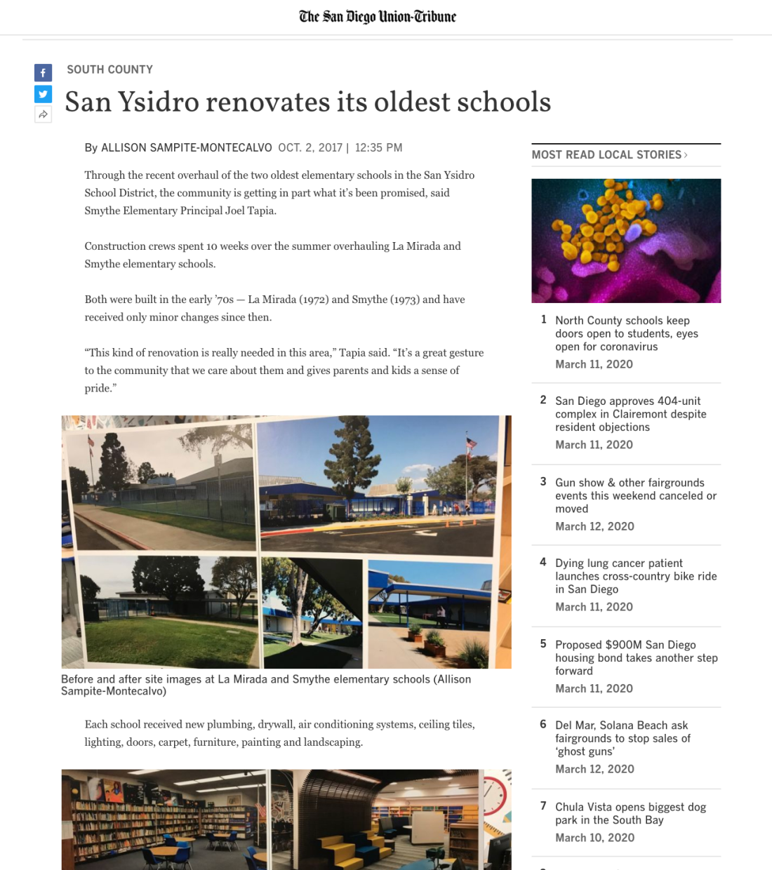 Principal Joel Tapia and Smythe Elementary School